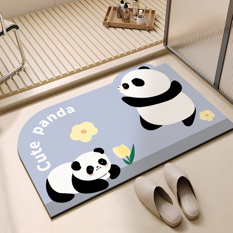 Cartoon animal diatom mud floor MATS, bathroom and toilet quick-drying water-absorbing floor MATS, anti-slip and dirt-resistant floor MATS at the toilet door Specification image