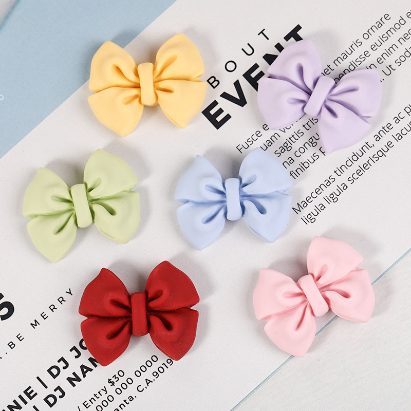 New popular bow resin accessories, diy cream glue phone case patch storage box, decorative hair accessory material Specification image