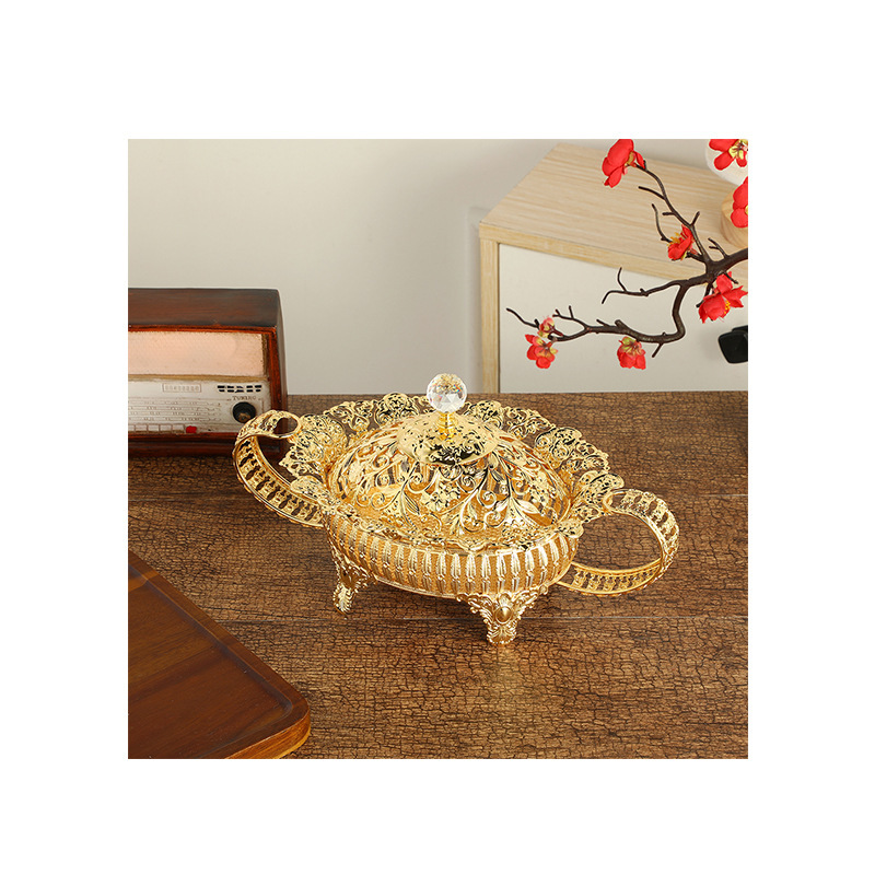 果盘中东/塑料点心盘/沥水果盘/合金果盘/果盘白底实物图