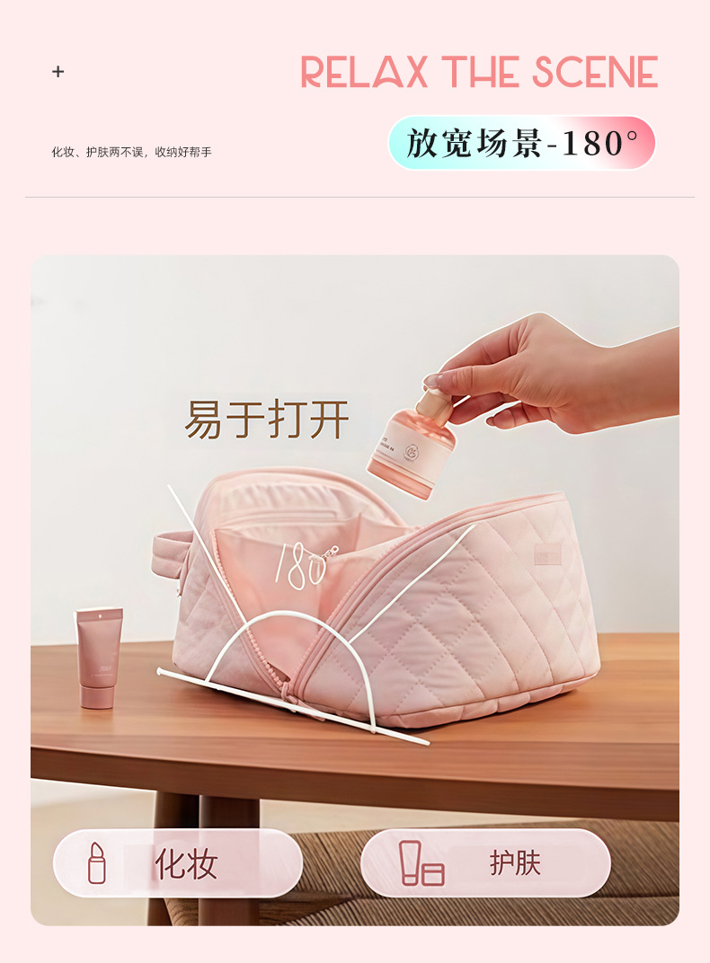 In-stock cross-border makeup bag for women 2025 travel portable makeup bag with large capacity for storing mother and child cosmetics pic 13