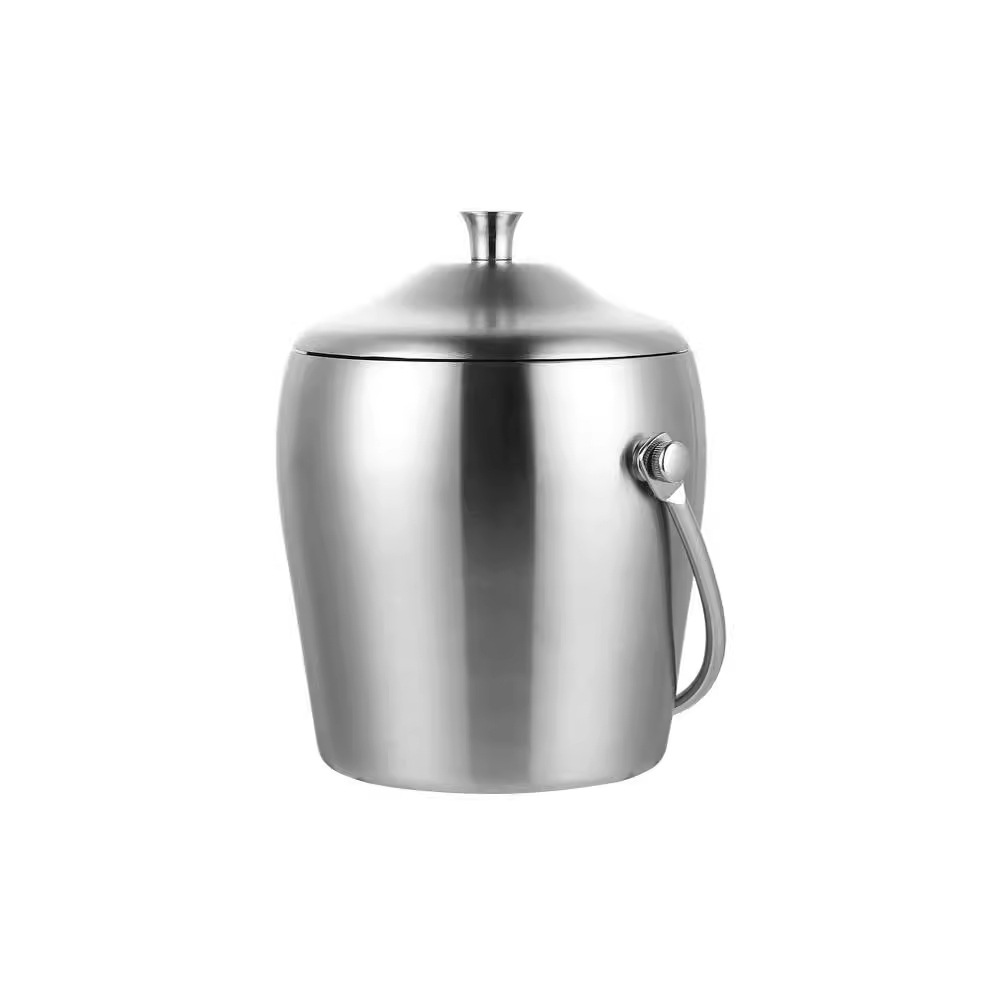 Thickened stainless steel ice bucket, double-layer champagne bucket, red wine chilled beer ice cube bucket, KTV bar equipment ice wine bucket Item Picture