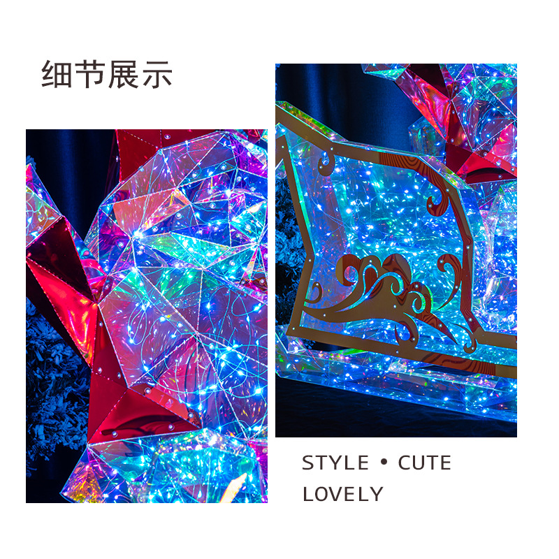 Cross Border Handmade Sleigh Snowman Set Light Christmas Theme Party Decoration Magic Glow Adornment Handmade Night Light Specification drawing