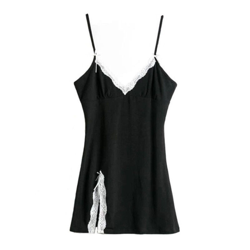 Pajamas dress summer new sexy cute slim pure wind lace sleeping dress net red slip dress thin home wear Item Picture