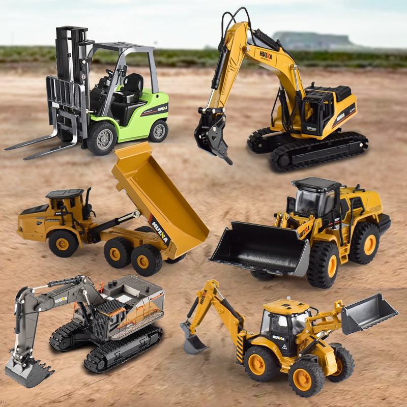 Huina 1:50 alloy engineering vehicle model, metal tanker, mixer, toy, children's and boys' simulation car, excavator Specification image