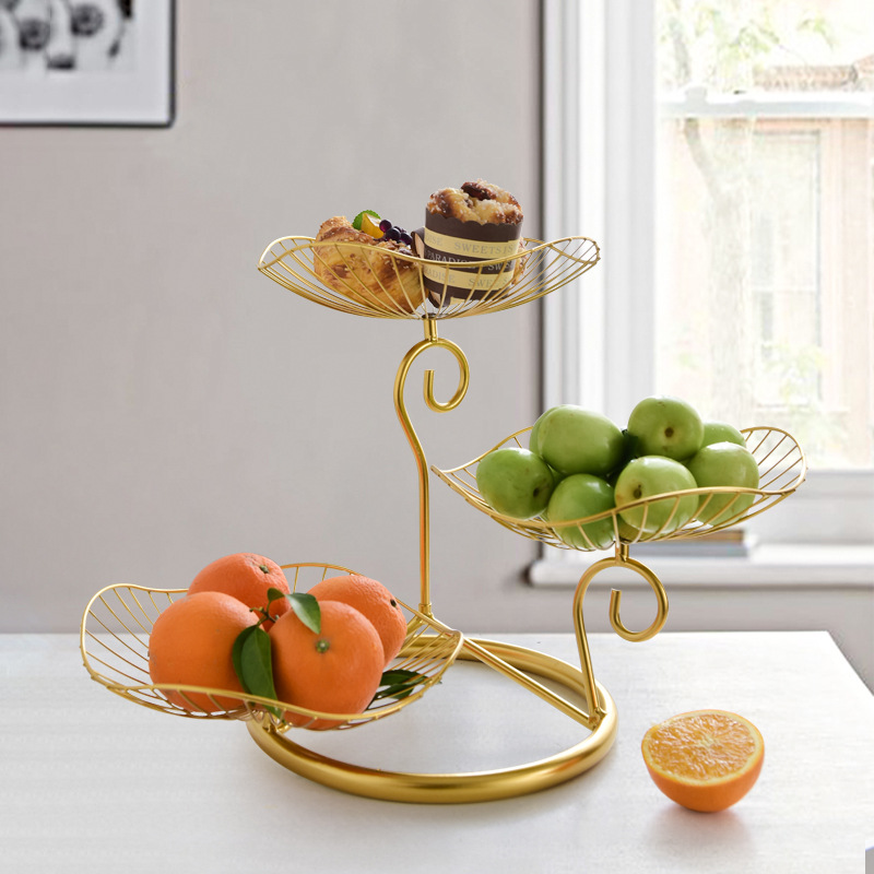 北欧创意水果盘客厅家用三层水果盘现代简约多层果篮大果盘摆件详情图2