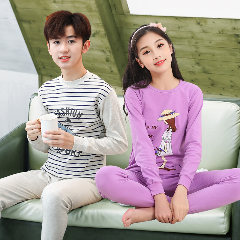 Zhongda Children's cotton underwear sets, boys' and girls' long Johns and long pants, children's clothing, middle school students' home base shirts wholesale Application Scenario