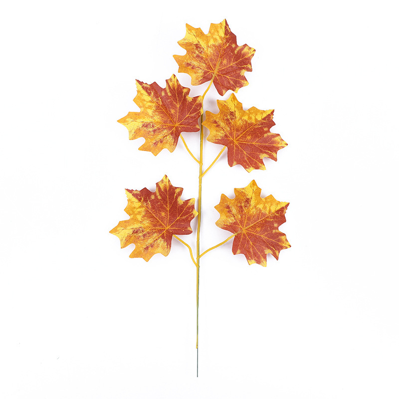 Red maple leaf artificial leaf decoration maple leaf branches Artificial simulation red maple leaf factory direct sales artificial leaf flower arrangement accessories leaves details Picture