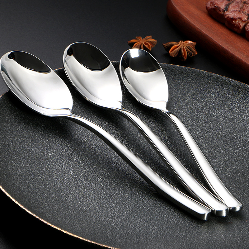 Mingrui Cross-Border White Moonlight Stainless Steel Knife, Fork And Spoon Set Western Restaurant Knife And Fork Tableware Household High Quality Spoon details Picture