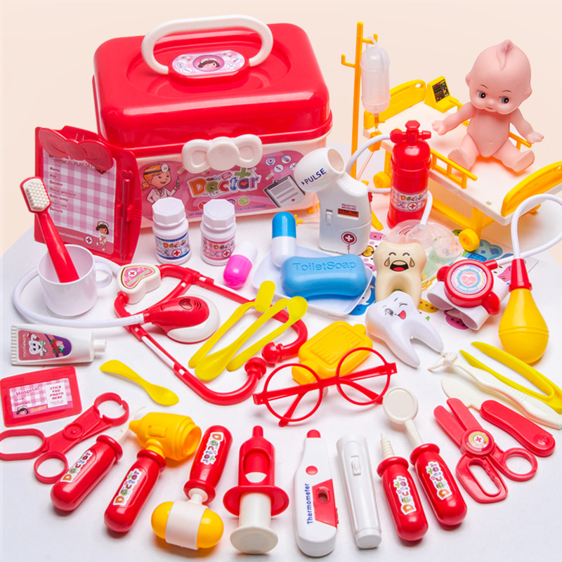 Children's doctor toy set, girl simulation nurse stethoscope, Injection, role-playing medical toolbox Specification image