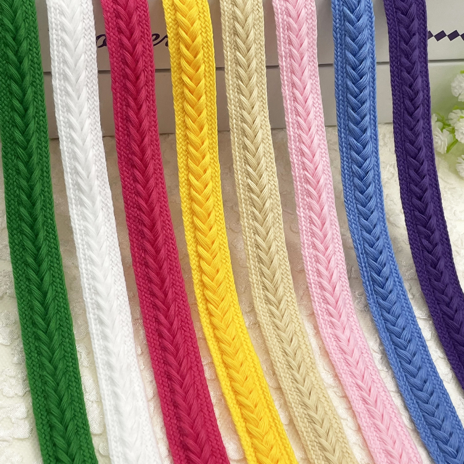 新款1.5cm手工编织麻花织带绳带厂家批发DIY花边卫衣绳带服装辅料