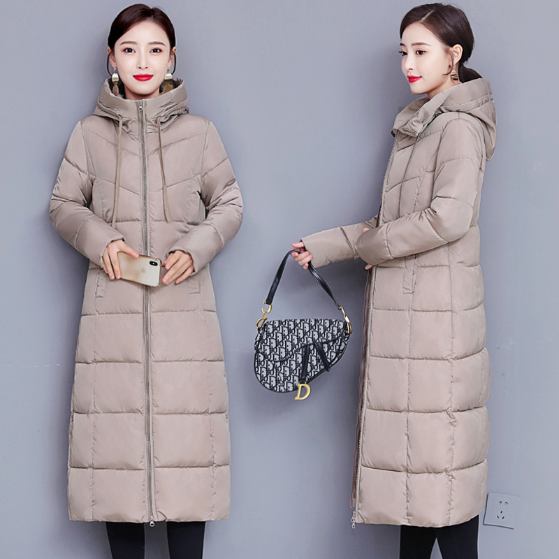 Winter winter 2022 new Korean version over the knee plus long bf BF thick padded padded jacket women