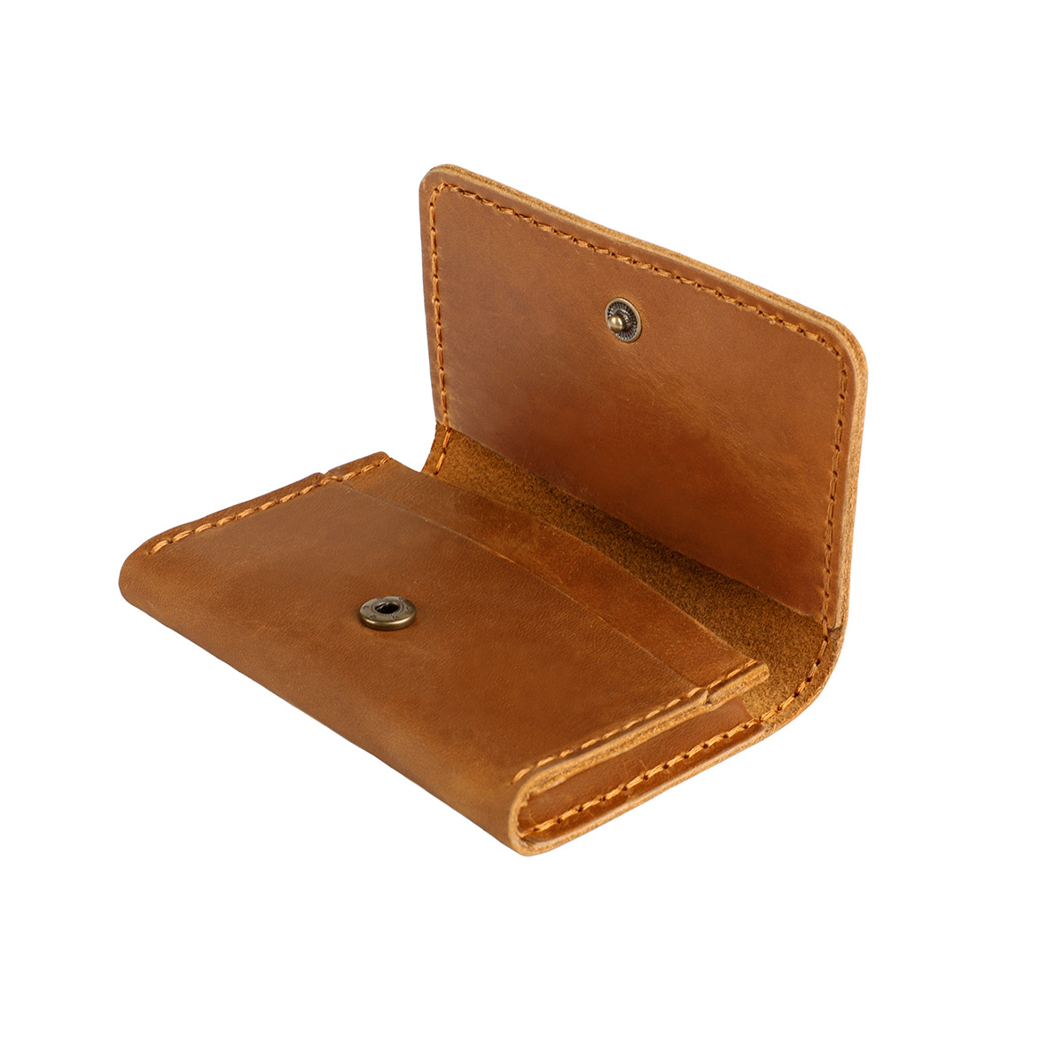 Color Crazy Horse Pickup Bag Women's Purse Credit Card Bank Card Cover Leather Coin Purse Vintage Name Card Holder Item Picture