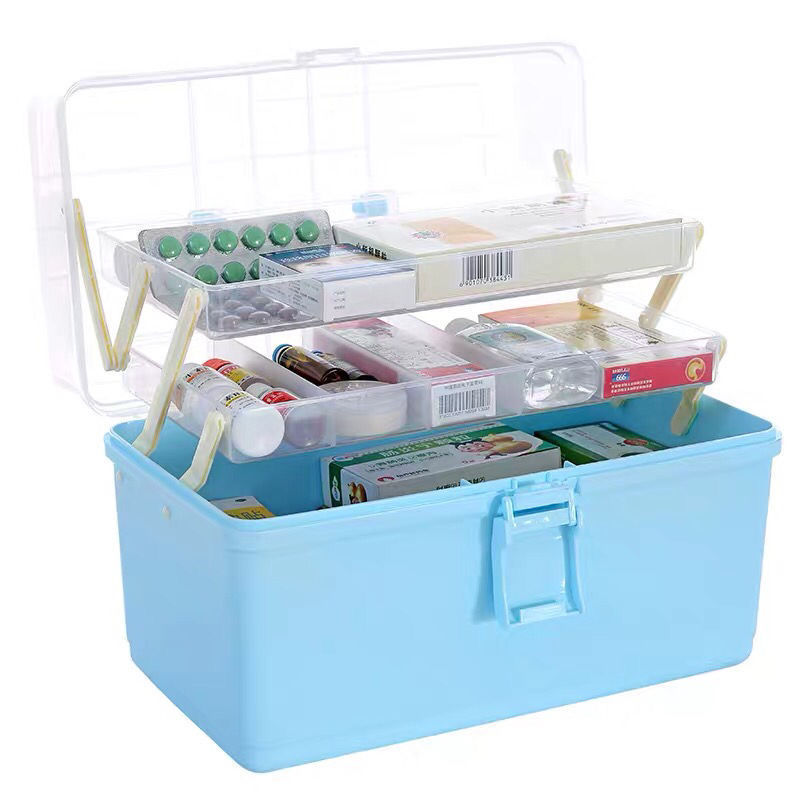 Household Medicine Classification Storage Box Medicine Box Multi-Layer Large Capacity Portable Medical Emergency Standing Medicine Box Family Item Picture