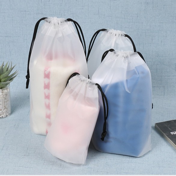 Wholesale of frosted drawstring bags for household plastic thickened packaging, underwear, shoes, clothes and travel clothing storage bags Specification drawing