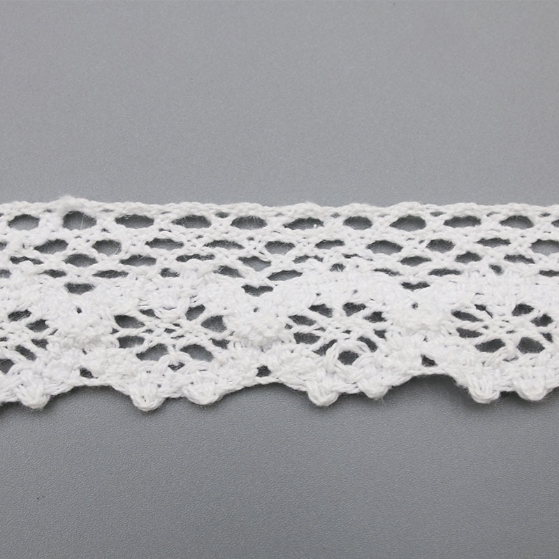 In-stock cotton thread white hollowed-out non-elastic lace trim curtain accessories, ethnic style diy handcrafted trim trim Application Scenario