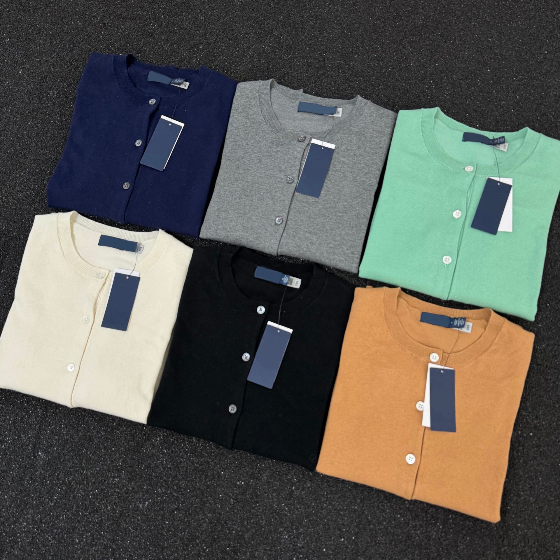 Scan the code/High-quality RL Love Horse logo embroidered horse cotton knitted plain cardigan for women wholesale and consignment details Picture