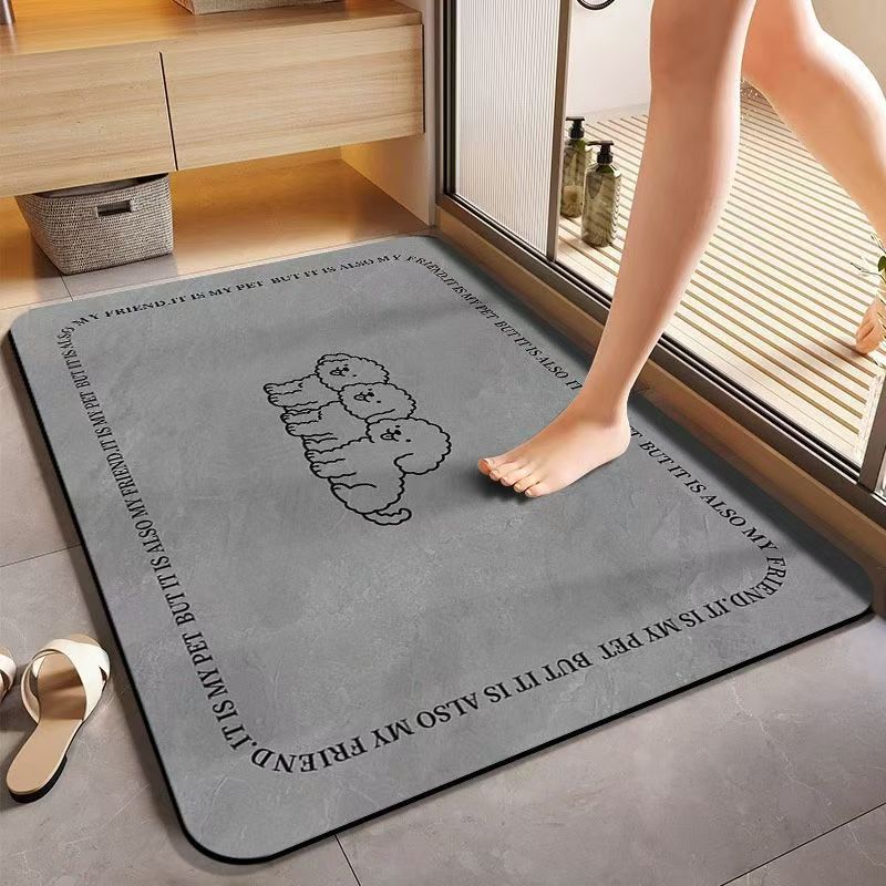 浴室吸水地垫卫生间进门口脚垫子家用简约厕所地毯耐脏速干门垫子