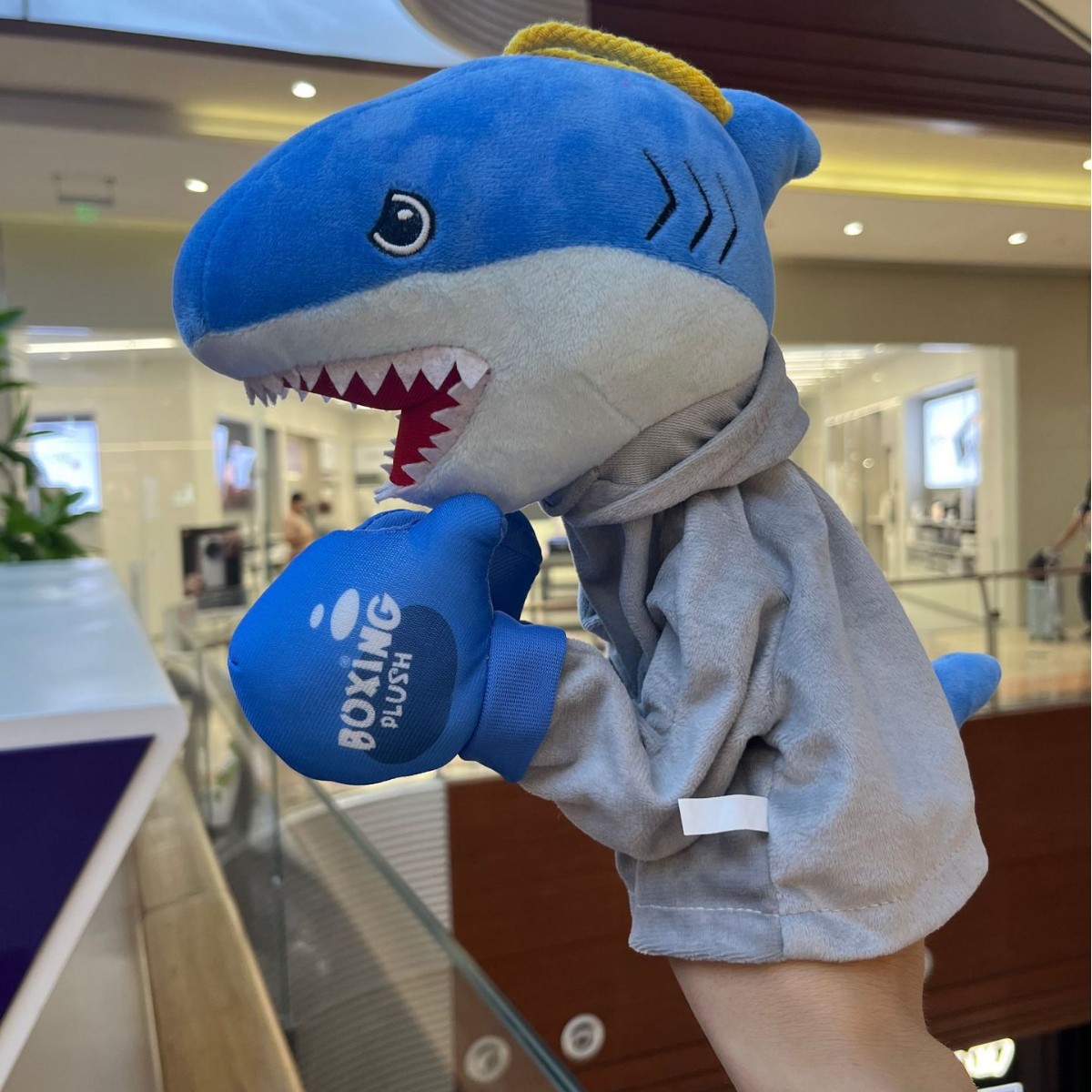 新款跨境哈士奇拳击狗互动手偶玩具手套布偶可发声手指玩偶哈士奇