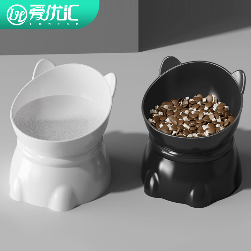 Love you Hui creative cat bowl feeder Cat head bowl neck guard bowl Food bowl anti-upset drinking bowl Pet supplies full figure