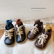 韩版小童童鞋儿童马丁靴2023秋冬款女童靴子低筒短靴男童宝宝单靴