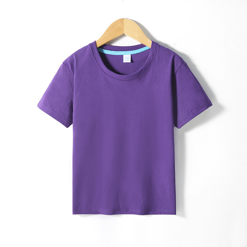 Camiseta niño manga corta hombre mediano niño cuello redondo polainera de color sólido categoría b sudor absorbente LOGO definido anuncio camiseta mediano niño pic 21