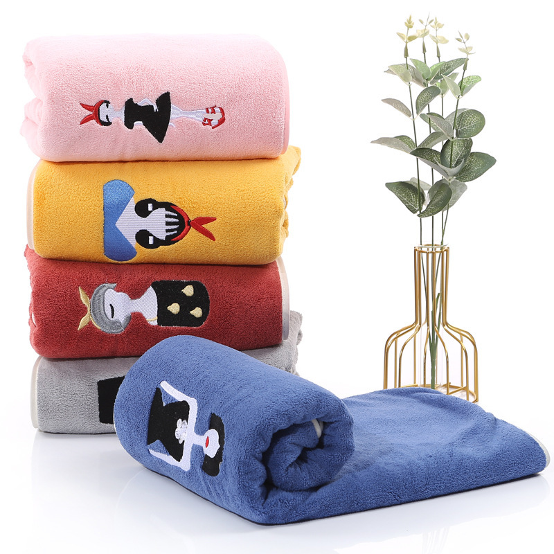【LOVELY HOME】【 Hold Jia 】 Embroidered coral velvet bath towel 70*140 thickened absorbent skin soft gift non-shedding household towel Application Scenario