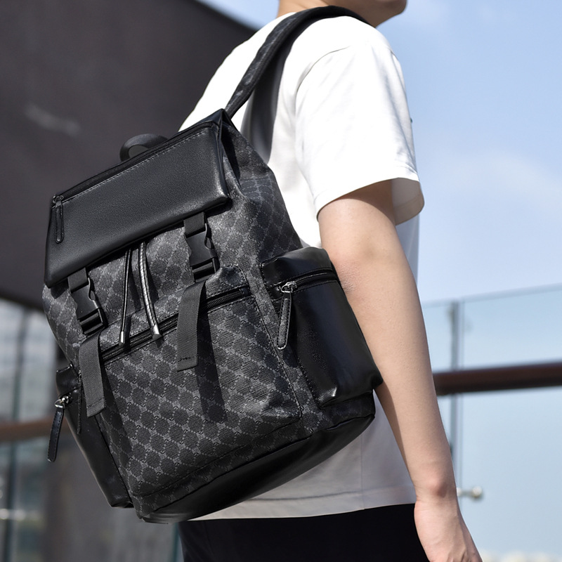 Men's backpacks, backpacks, men's fashionable and trendy casual business travel bags, large-capacity schoolbags, computer backpacks, tools details Picture
