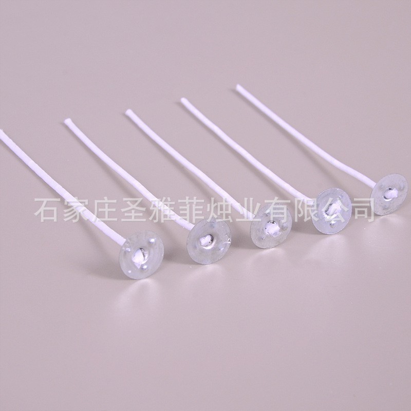 Cross-border cotton thread candle wick, wax wick, DIY handmade scented candle wick, factory shipment, waxed iron tray smokeless lamp wick details Picture