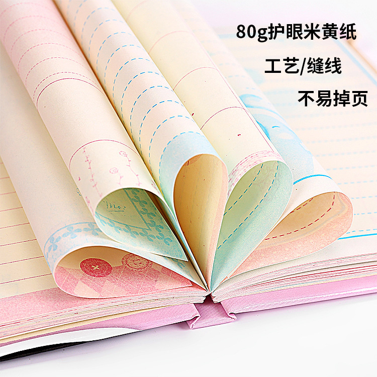 Qianyu Culture Diary Wholesale Elementary School 64 Open Cartoon Password Book Wholesale With Lock A6 Notebook Creative Stationery Printing Logo Specification drawing