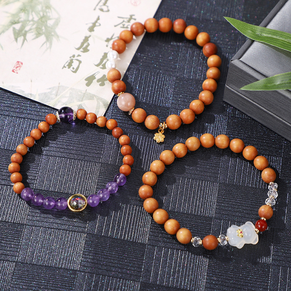 Barbie Sandalwood Crystal Bracelet Cute Lychee Frozen Bear Buddha Beads Bracelet Men And Women Of The Same Style Play Single Circle Hand Jewelry Specification drawing
