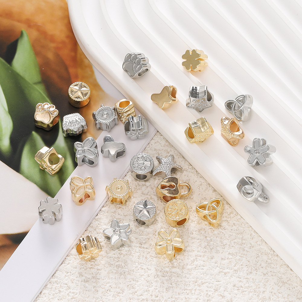 CCB间隔珠通孔珠通用大孔珠电镀串珠配饰diy饰品手链隔珠配件批发