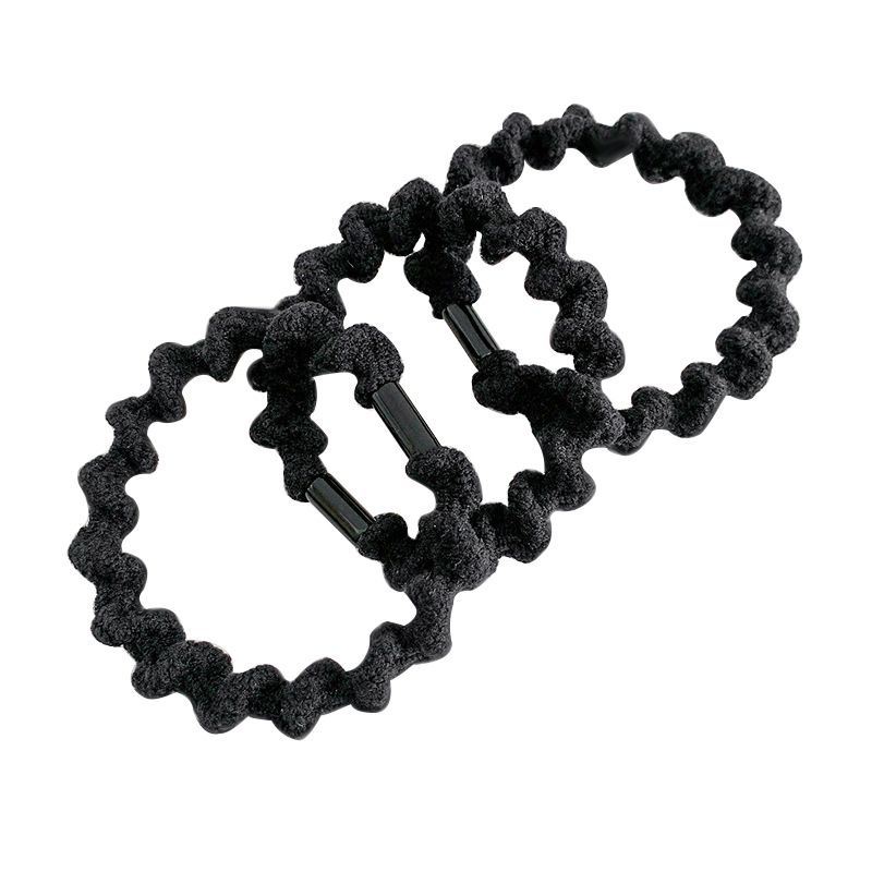 Black high ponytail hair tie, simple and elegant, rubber band women's hair tie, high elasticity and durable hair band, leather case and headwear Item Picture