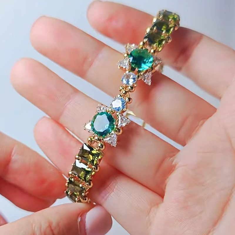 正方彩色水晶锆单爪空台圆形六抓钻diy隔珠串珠锆石爪钻铜镀厚银详情23