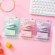 Macaron Color Fan You Stapler Set small 12 size stapler staple pin combination office portable binding machine