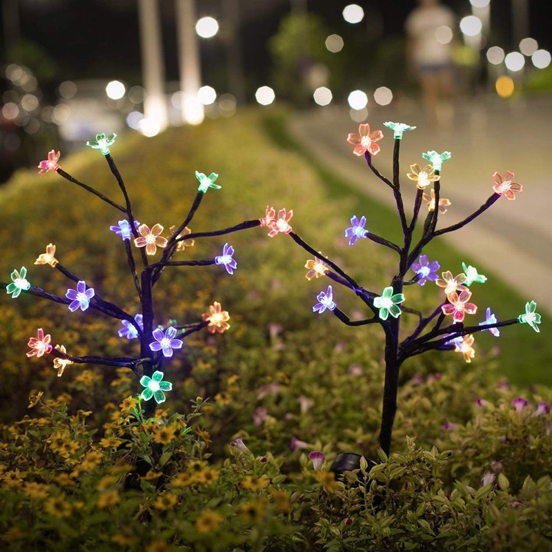 Solar light strings, LED outdoor courtyard atmosphere, cherry blossom branch Christmas decorative lights, wholesale colored lights Specification image
