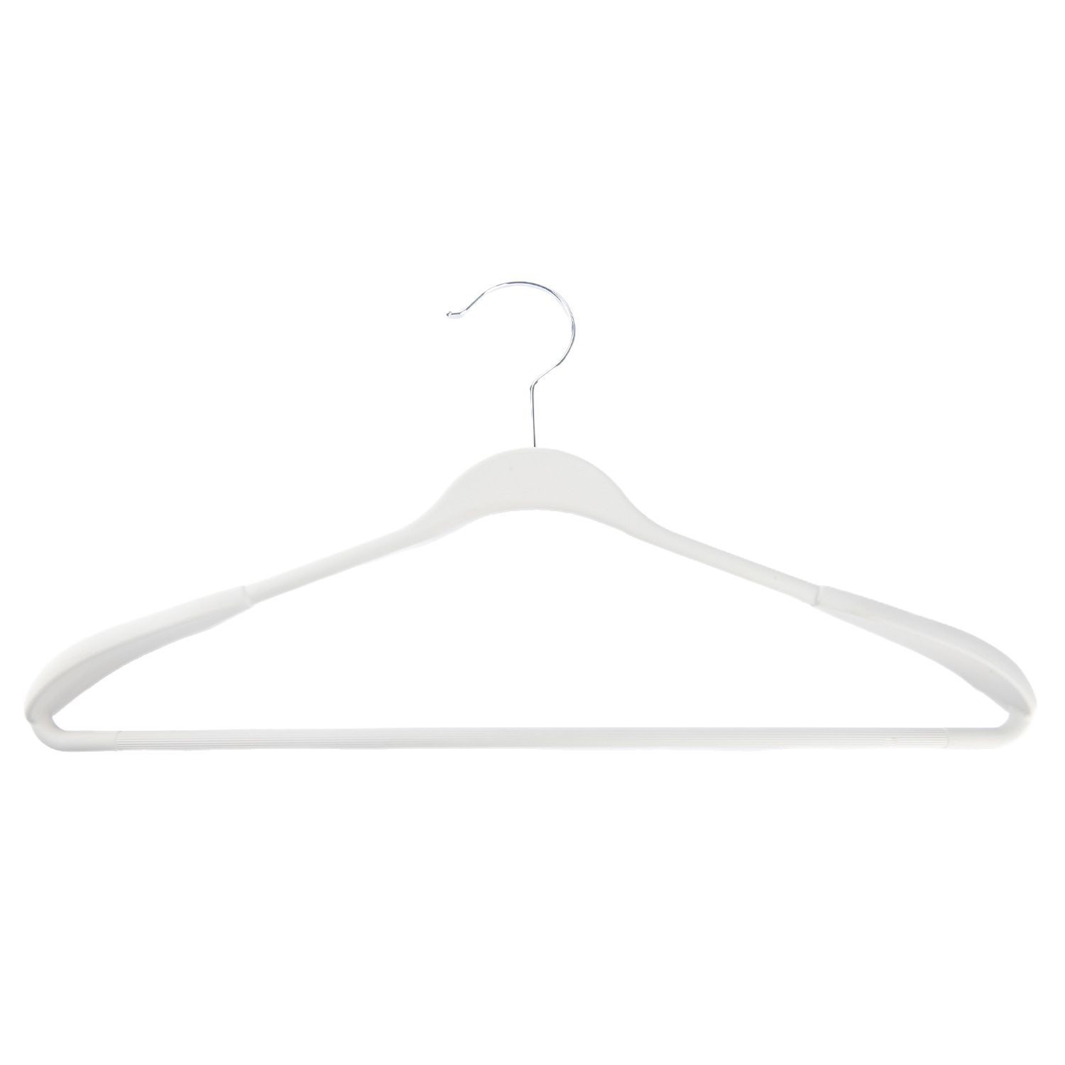 Dry and wet dual-purpose wide-shoulder suit hanger, anti-slip skin-feel film, traceless hanger, rubber paint, plastic coat hanger Item Picture