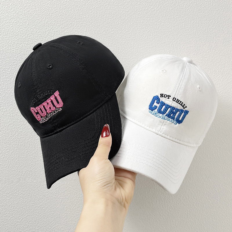 New Korean-style soft-top baseball cap for women to show off their face, small wide-brimmed baseball cap, summer casual large-headed shade cap
