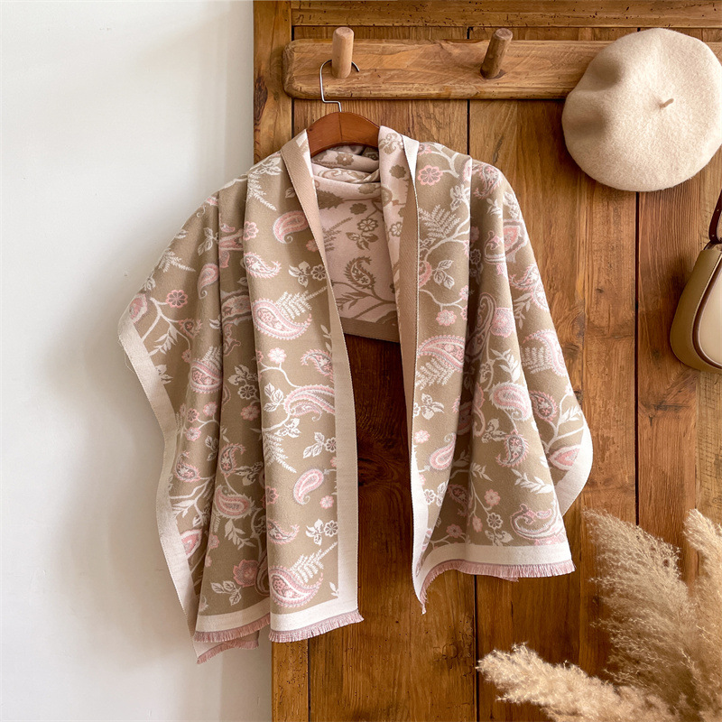 2023 New Imitation Cashmere Scarf Autumn And Winter Warm Scarf Korean Version Long Shawl Spot Wholesale Winter Thickening Specification drawing