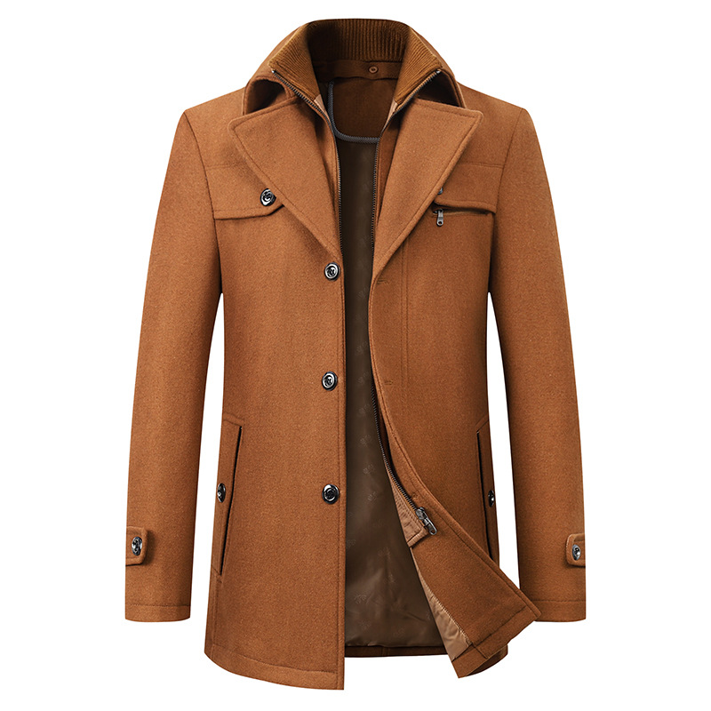 Wholesale cross-border supply of new men's woolen coats and men's double-neck jackets for autumn and winter 2022, wish, Amazon Men's Wear Item Picture