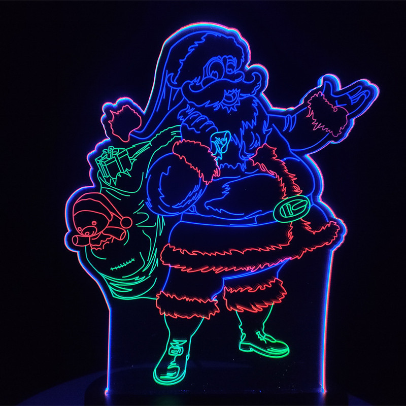 曦骉跨境货源圣诞系列led小夜灯3D立体音乐床头氛围礼品台灯厂家图