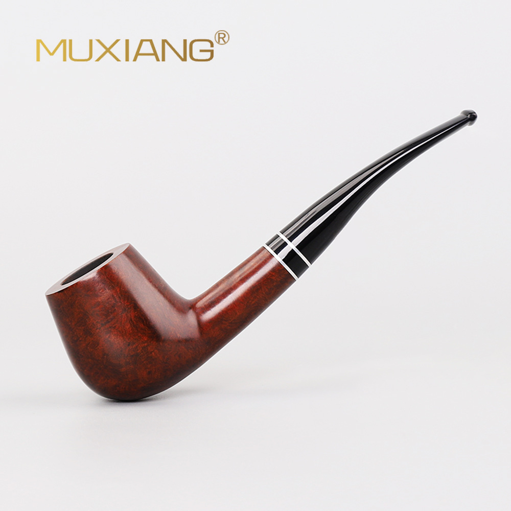 木香麻面喷砂石楠木烟斗木质烟斗烟丝9mm过滤石楠根烟斗实木烟斗