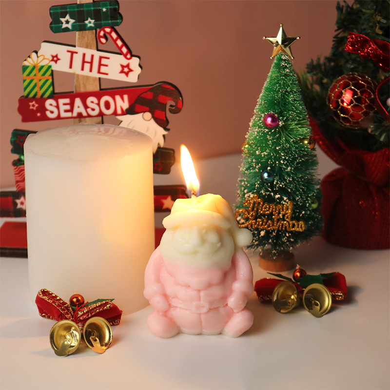 Yixing diy Santa Claus Silicone Mold 3D Stereoscopic Christmas Decoration Handmade Soap Scented Candle Ornament details Picture