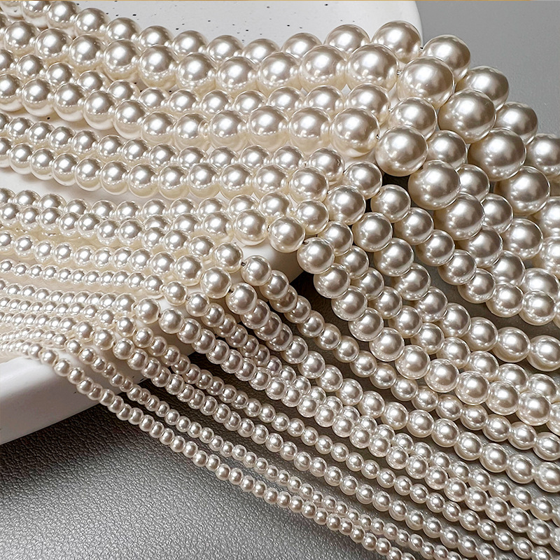 High-quality 650 imitation Shijia pearl small particle glass pearl semi-finished product 5-6mm handcrafted diy material imitation pearl details Picture