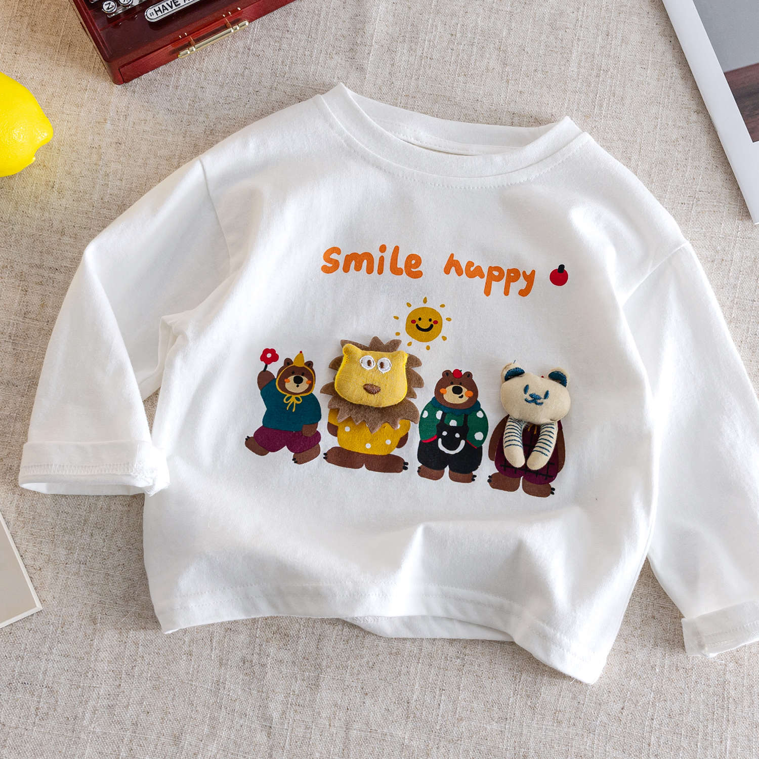 儿童长袖T恤2025春秋季中小童打底衫秋装男孩立体卡通t恤宝宝上衣