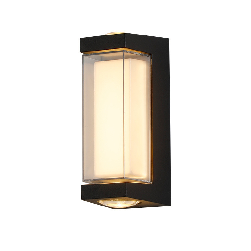 Outdoor wall lamp, waterproof double-layer PC double-head spotlight, modern and simple living room bedside outdoor upper and lower luminous wall lamp Item Picture
