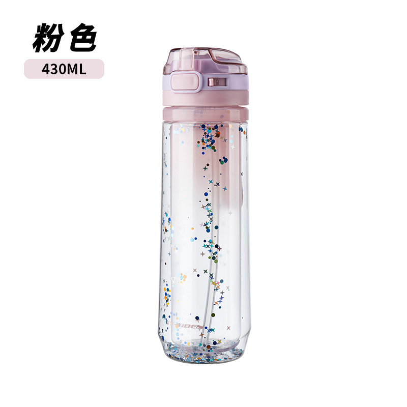 Ebena new Inai Space cup high appearance level girls office straw water cup personality jump cover handy cup details Picture