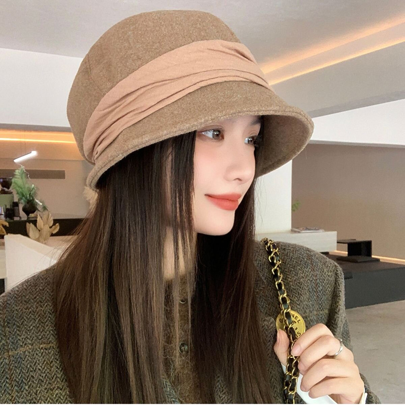 2025春秋季新款毛呢渔夫帽子女宽檐显脸小气质优雅绑带盆帽水桶帽详情18