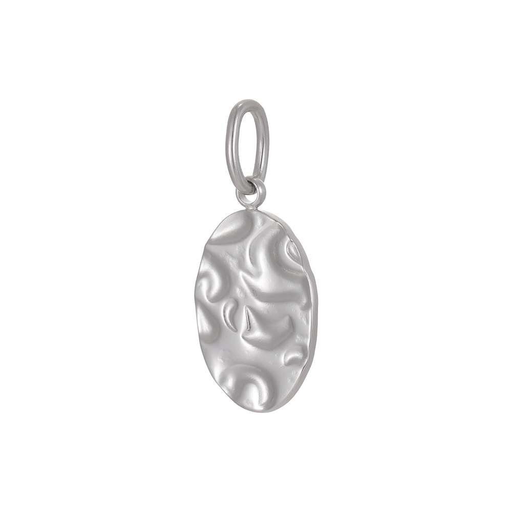 Cross-border best-selling stainless steel pendant texture pattern round plate heart four-leaf clover diy bracelet necklace accessory pic 49