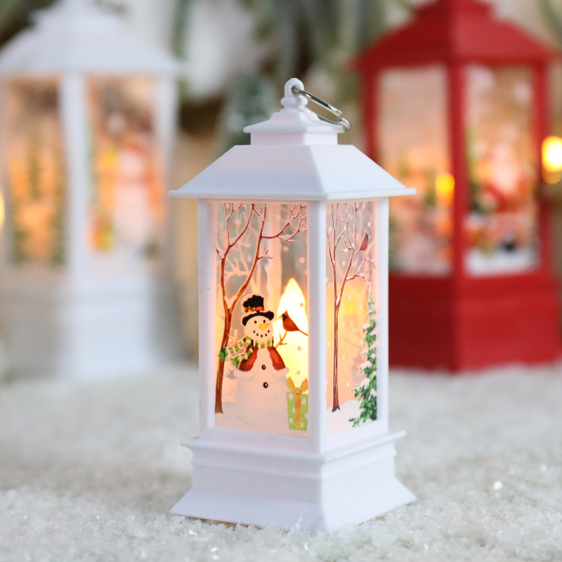 Cross-border new Christmas wind lights, candlestick lights, snowman decorations, night lights, table ornaments, Christmas decorations Application Scenario