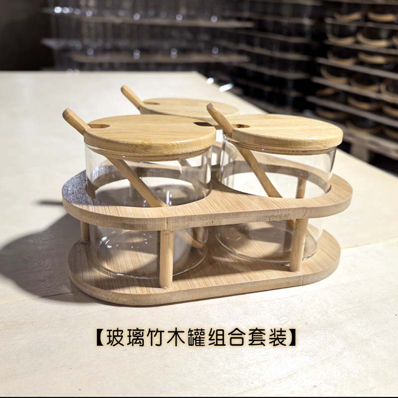 厨房储物/调料瓶/玻璃盐罐/胡芦型有盖玻璃瓶/调料罐产品图